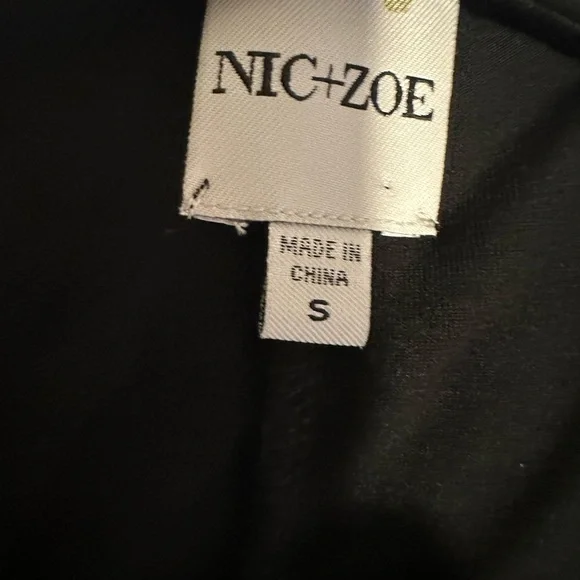 NIC+ZOE Black Long Sleeve Ruched Draped Cowl Neck Dress - Picture 2 of 12